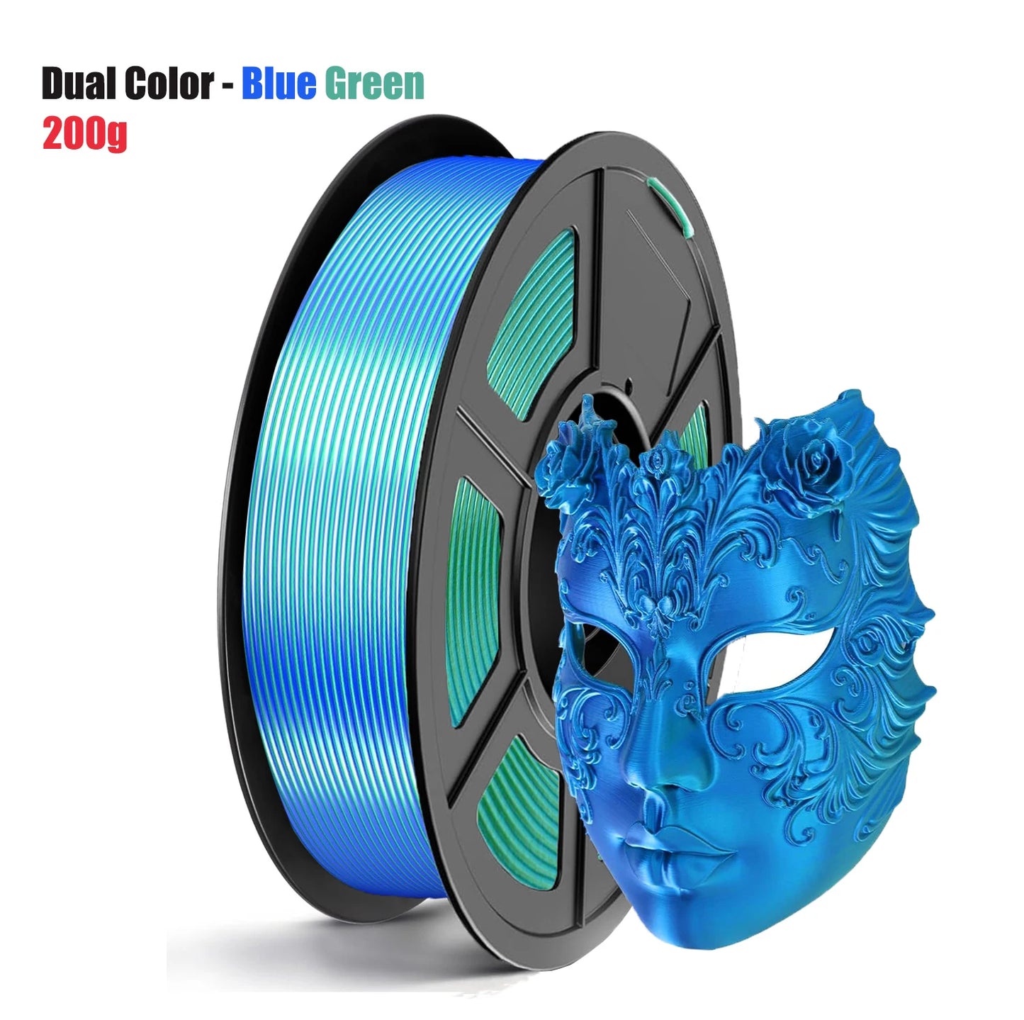Silk Dual-Color PLA Filament 1.75mm | 2-in-1 Coextrusion FDM