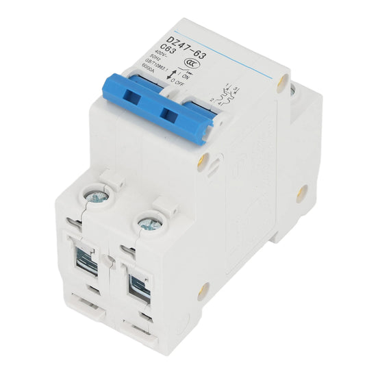 DIN Rail Mount Circuit Breaker 400V Protective 2P Circuit Breaker Flame Retardant Breaking Capacity 6000A for Buildings Peaceful Pleasures Health and Wellness Default Title