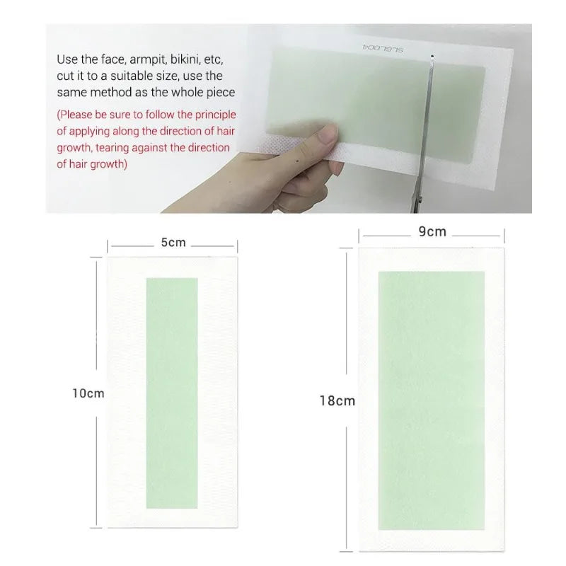 10 PCS /20 Sides Aloe Wax Strips Papers Body Hair Removal Depilatory Calf Underarm Arm Hair Removal Wax Peaceful Pleasures Health and Wellness