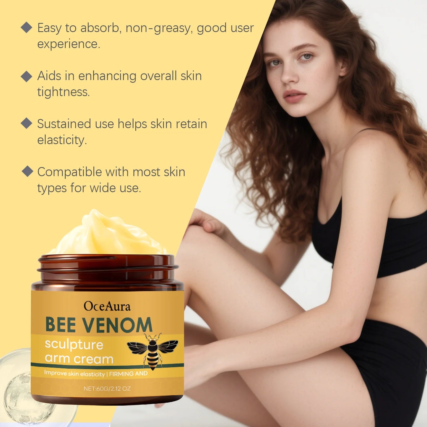 OceAura Bee Venom Body Firming Cream | Anti-Aging Skin Tightening
