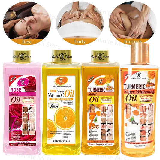 200ml Turmeric Essential Oil For Face & Body Moisturizing Hydrating Natural Rose Essential Oil Face Care Skin Care Peaceful Pleasures Health and Wellness