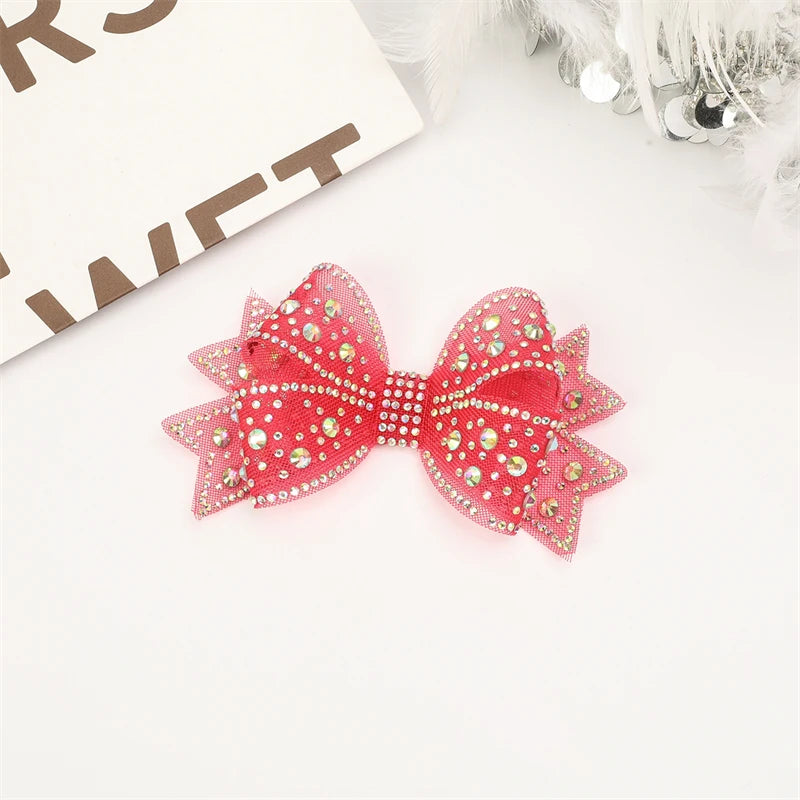 Shoe Clip Flower Bow DIY Detachable Shoe Accessories for Heels Flats French Style Diamante Decor for Hat Hair Band Dress Peaceful Pleasures Health and Wellness Red