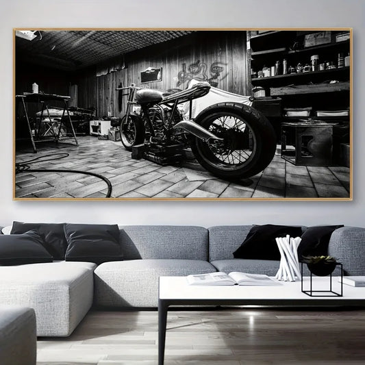 Motorcycle Canvas Wall Art Print | Unframed Modern Poster Canvas Wall Art Peaceful Pleasures Health and Wellness