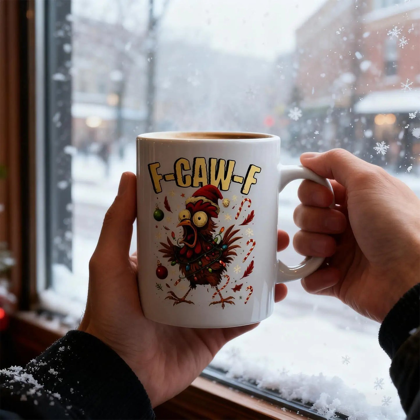 Funny Rooster Chicken Ceramic Mug 350ml | Novelty Coffee Cup