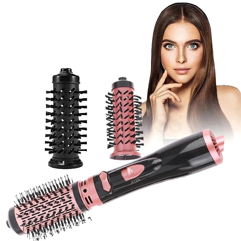 Hair Dryer Brush 2 In 1 Hot Air Spin Brush Curling Straightening Styling Auto-Rotating Ionic Round Blow Hair Dryer Volumizer Peaceful Pleasures Health and Wellness