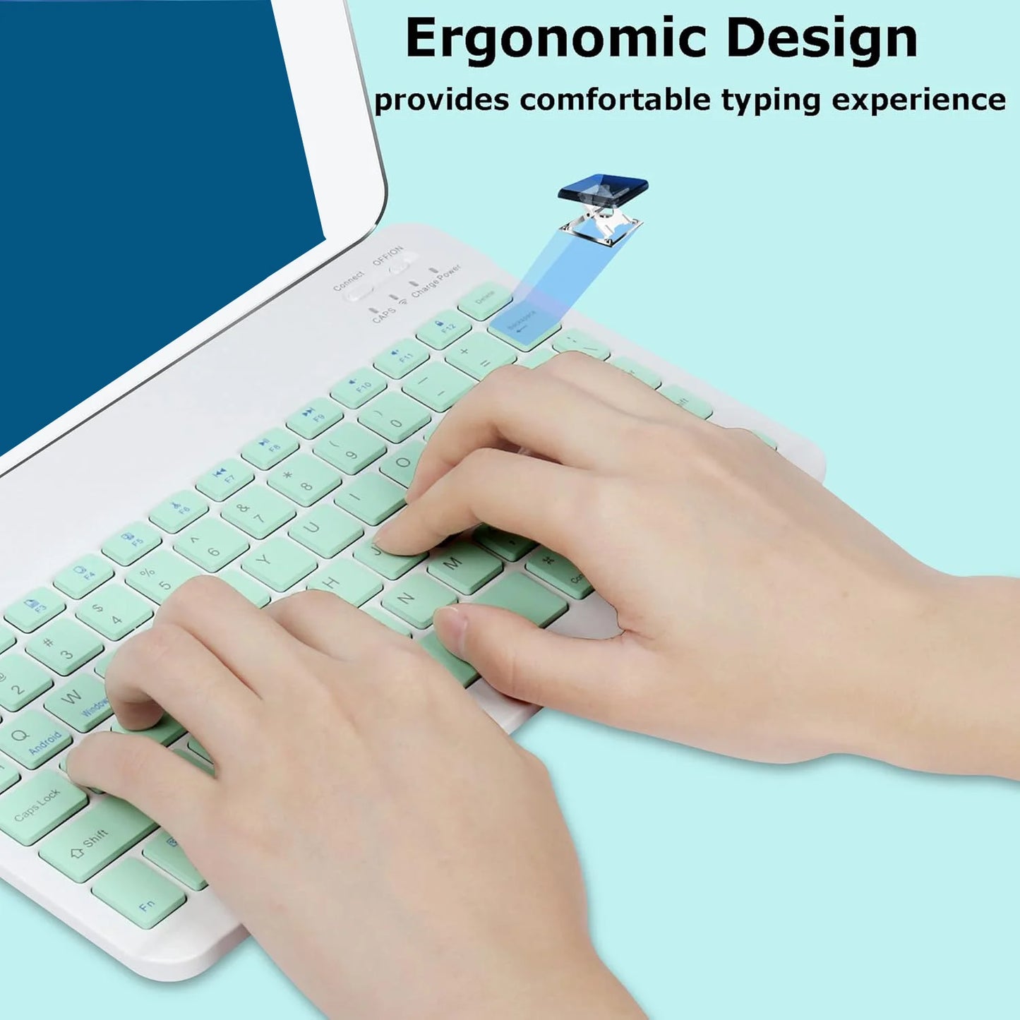 Ultra-Slim Wireless Keyboard Mini 78-Key Bluetooth-compatible Rechargeable Keyboard For Android IOS Windows for PC iPad Tablet Peaceful Pleasures Health and Wellness