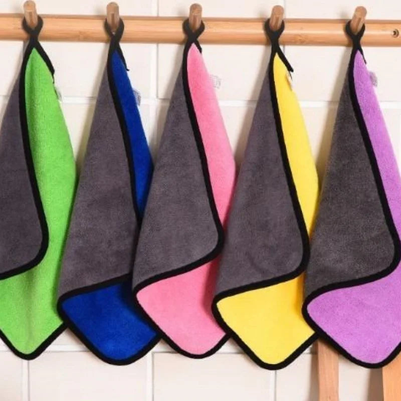 Pack of 5/10 Pieces in Random Colors, Double-Sided Cleaning Towels for Car, Kitchen, and Living Room, Strong Absorbent Towels, Car Cleaning Cloths, Coral Fleece Thickened Small Towels, Multi-Purpose Towels, Practical T Peaceful Pleasures Health and Wellness