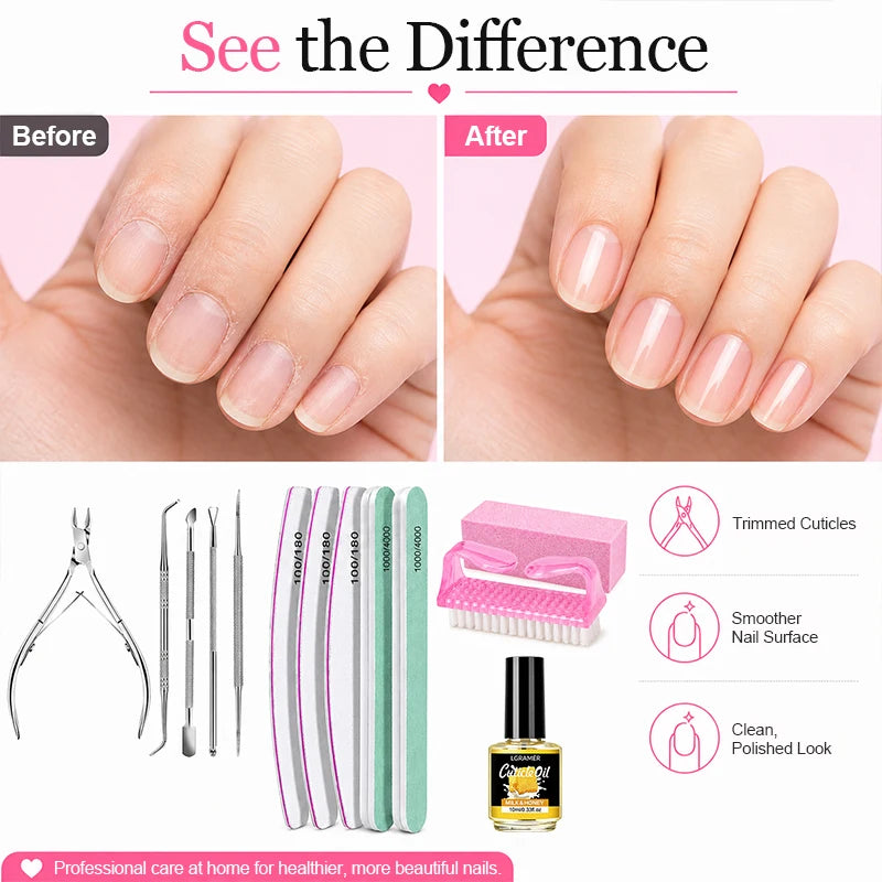 13-Piece Nail Care Manicure Set with Cuticle Oil & Nipper