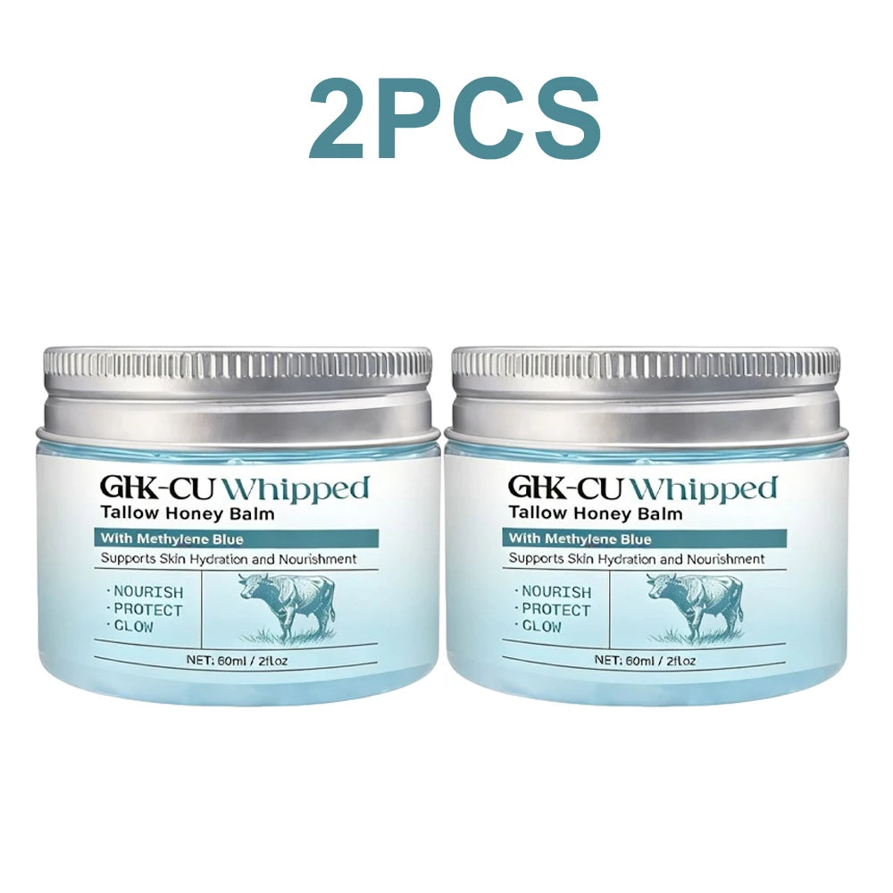1/2/3PCS Copper Peptides GHK-Cu Beef Tallow for Skin, Blue Balm Manuka Honey & Vitamin E, Natural Face Moisturizer, Skincare Peaceful Pleasures Health and Wellness 2PCS