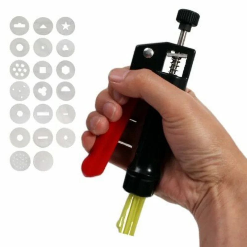Hand-Held Clay Extruder Gun with 20 Nozzle Discs | Art Tool Clay Extruder Tool Peaceful Pleasures Health and Wellness