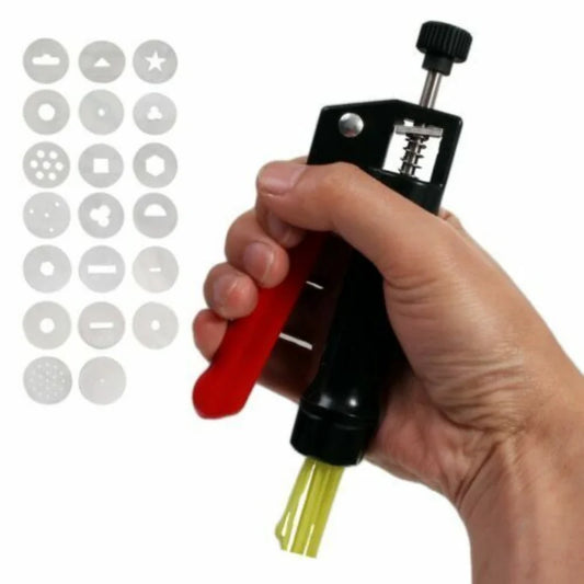 Hand-Held Clay Extruder Gun with 20 Nozzle Discs | Art Tool Clay Extruder Tool Peaceful Pleasures Health and Wellness