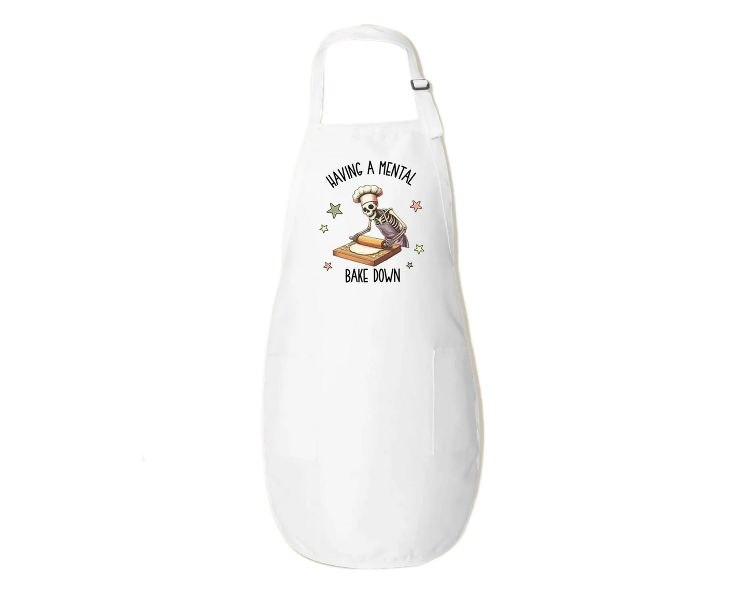 Funny Skeleton Chef Apron – Gothic Halloween Baking Gift Kitchen Apron Peaceful Pleasures Health and Wellness BApron 67x75cm