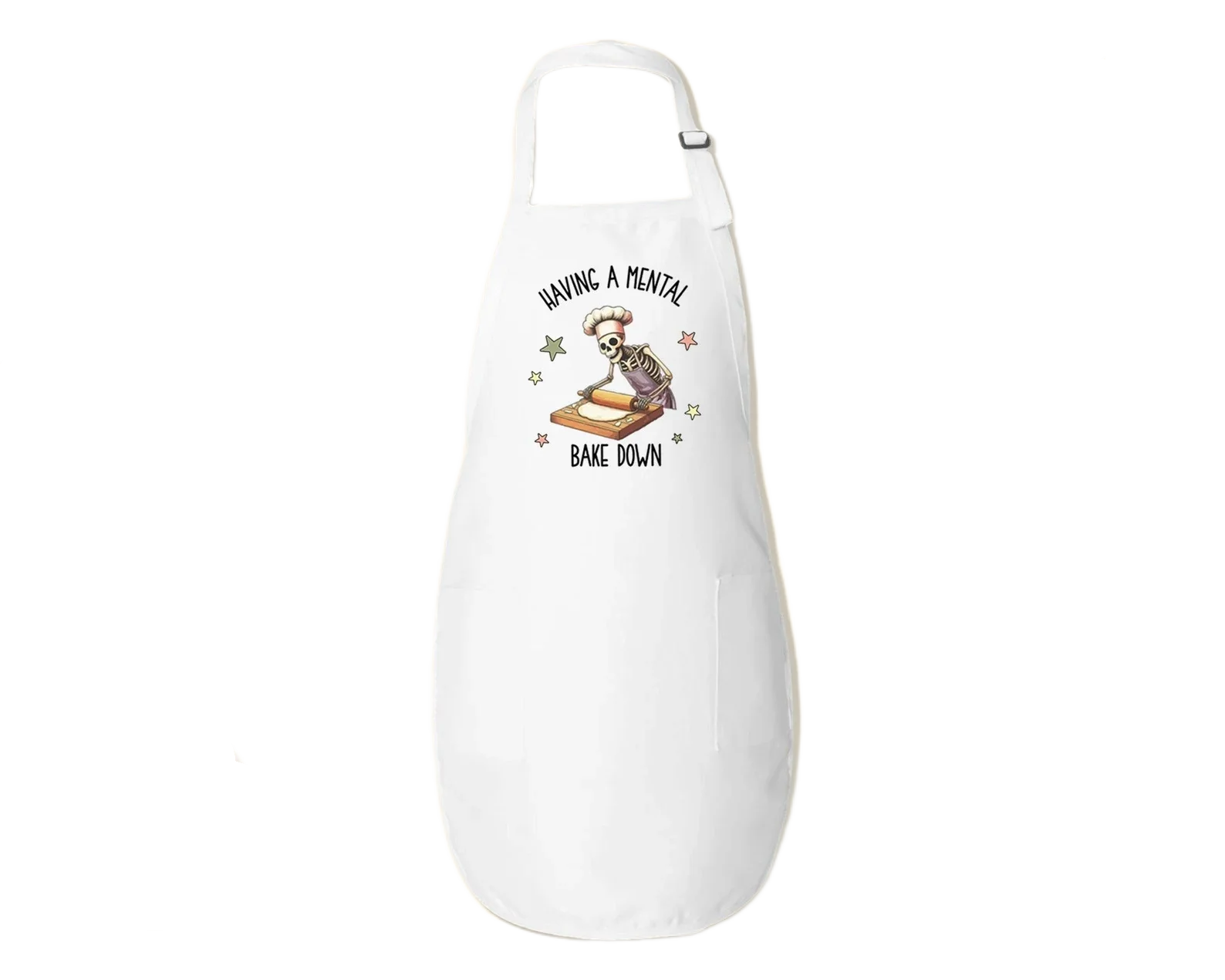 Funny Skeleton Chef Apron – Gothic Halloween Baking Gift Kitchen Apron Peaceful Pleasures Health and Wellness BApron 67x75cm