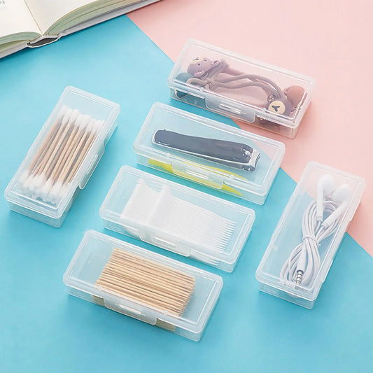 Transparent Cotton Swab Holder Travel Organizer Box Bathroom Storage Organizer Peaceful Pleasures Health and Wellness