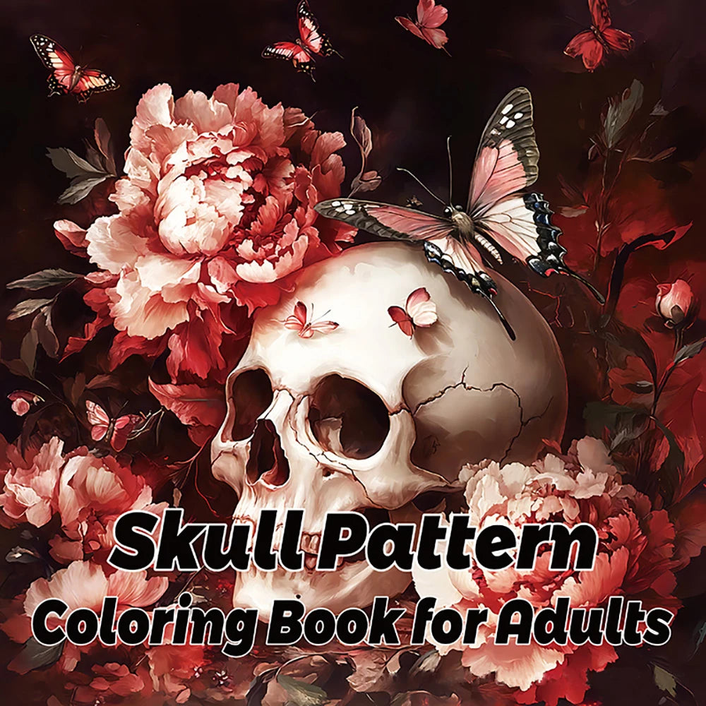 Bview Art Adult Skull Coloring Book Intricate Gothic Patterns Stress