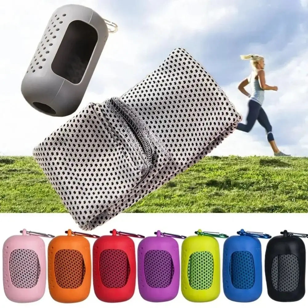 High Quality Mini Quick Dry Fitness Cool Towel Silica Gel Microfiber Sports Quick Dry Cool Towel Towel Silicone Bag Sports Peaceful Pleasures Health and Wellness