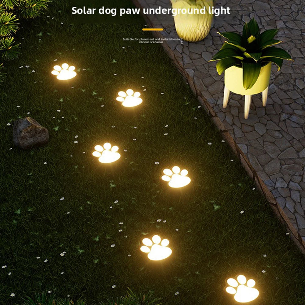 Solar Paw Print Garden Lights,Outdoor Waterproof & Sturdy Decorative Pathway Lights,For Front Porch/Lawn Edge/Backyard Decor Peaceful Pleasures Health and Wellness