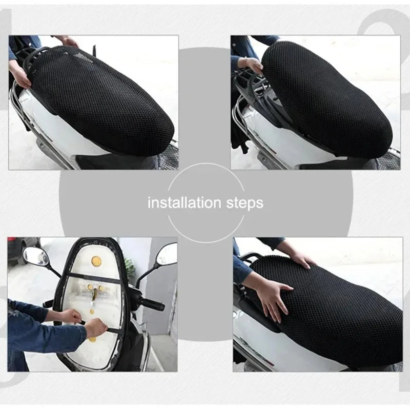 Universal Motorcycle Seat Cover – Breathable Mesh & Waterproof