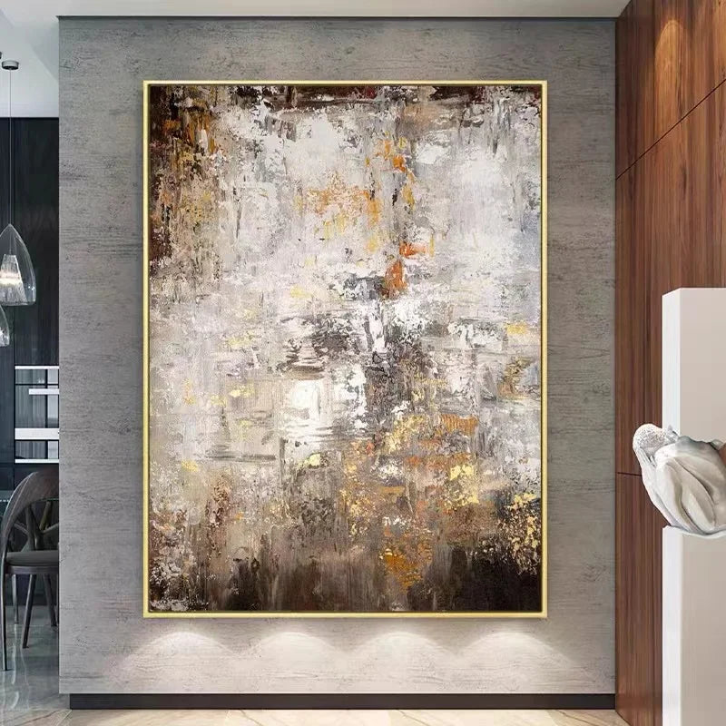 Nordic Abstract Oil Painting Handmade Canvas Decorative Mural Frameless Acrylic Hanging Image For LivingRoom Bedroom Aisle Porch Peaceful Pleasures Health and Wellness