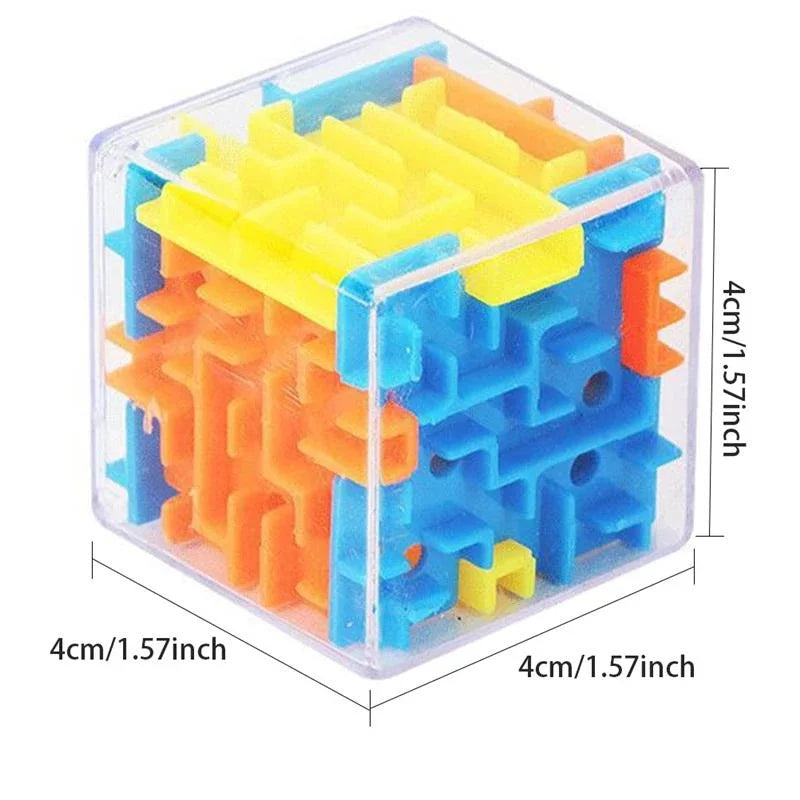 Mini 3D Maze Puzzle Cube | Six-Sided Rolling Ball Toy for Kids