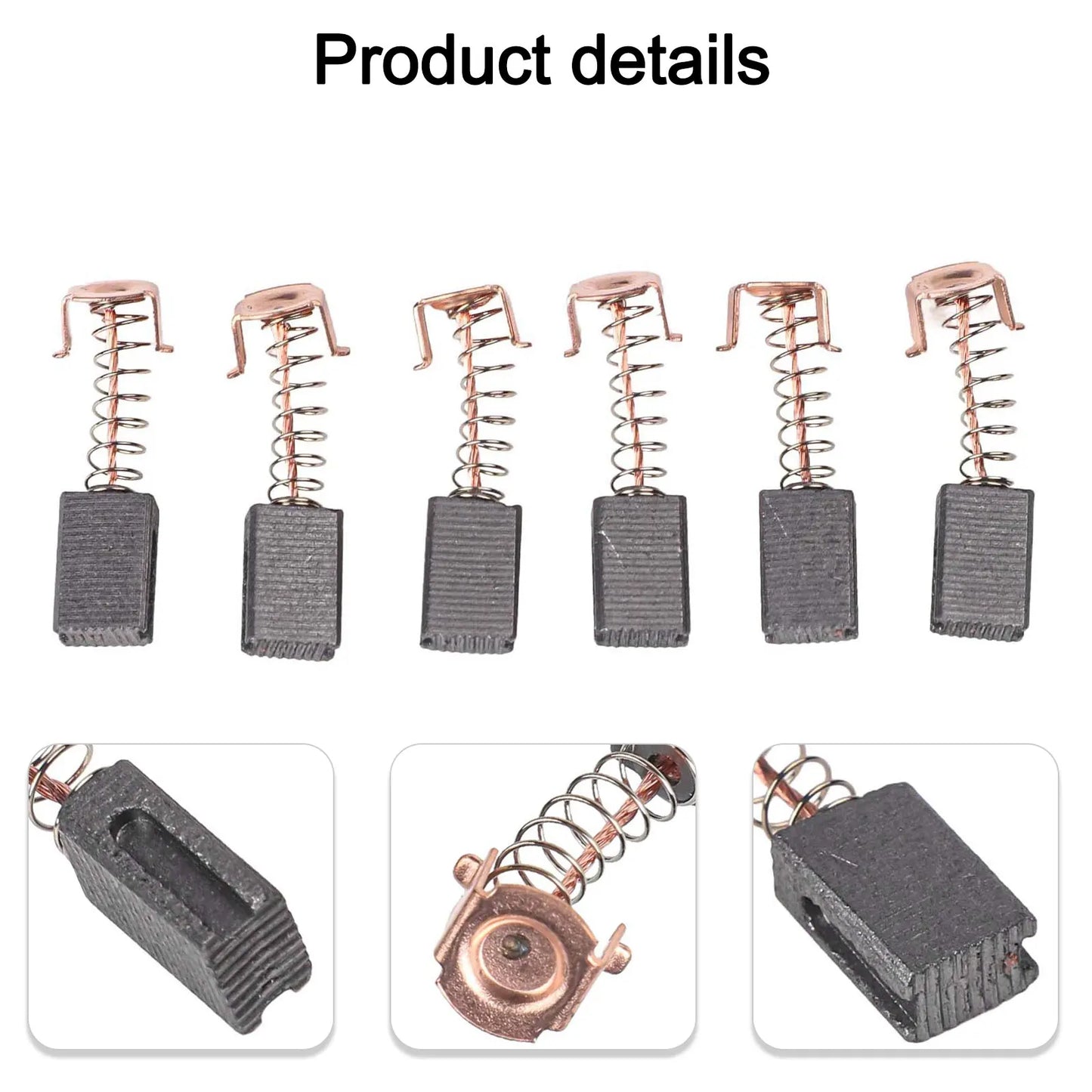 6pcs Carbon Brushes 5x8x12mm – Angle Grinder G720 & Drill