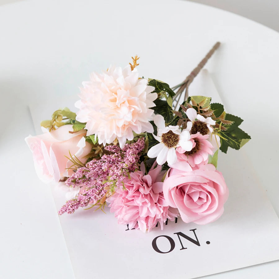 Silk Ball Daisy & Rose Artificial Flowers | Wedding & Home Décor