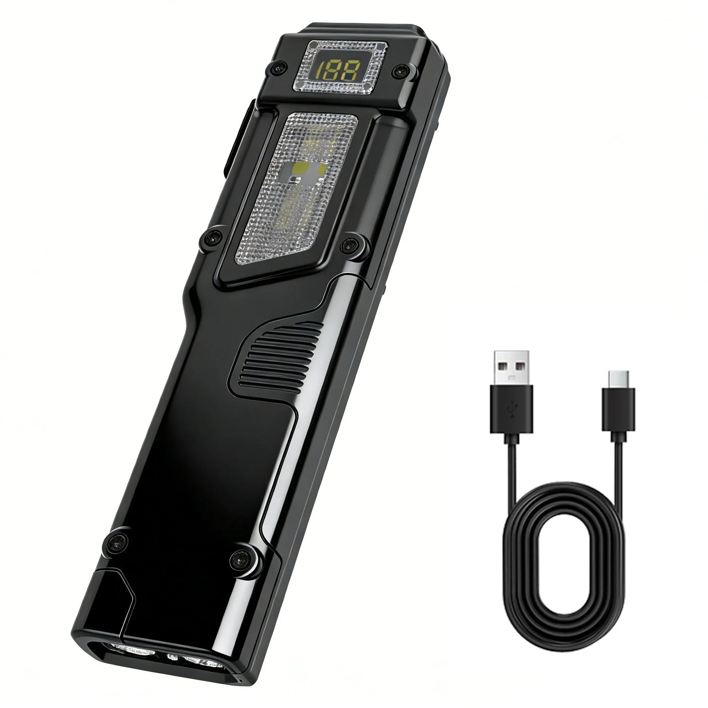 ZHIYU EDC Tactical Flashlight 1200 Lumen Dual LED+COB USB-C