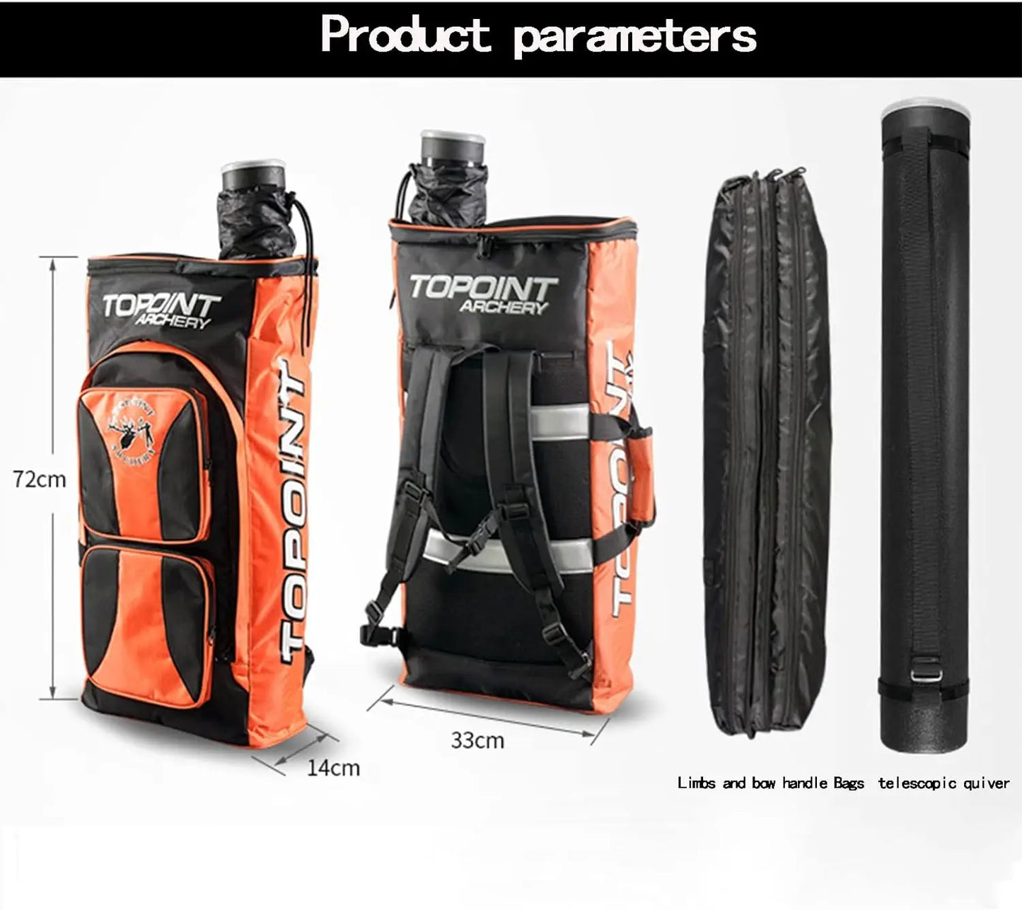Archery Recurve Bow Bag Outdoor Backpack Case Arrow Tub Hunting
