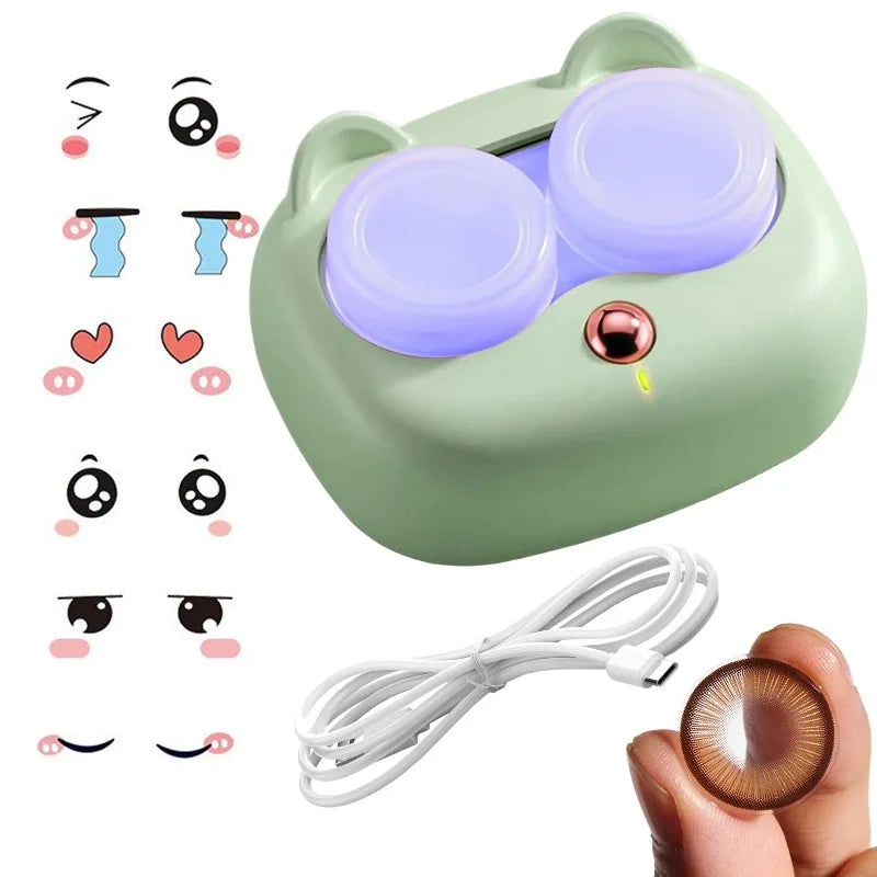 Contact Lenses Cleaner Ultrasonic With Removable Box Remove Tear Protein Cleaning Machine Portable Contact Lenses Case Peaceful Pleasures Health and Wellness