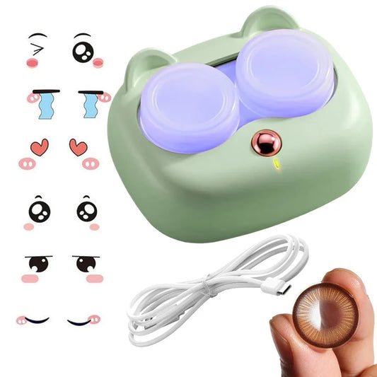 Contact Lenses Cleaner Ultrasonic With Removable Box Remove Tear Protein Cleaning Machine Portable Contact Lenses Case Peaceful Pleasures Health and Wellness
