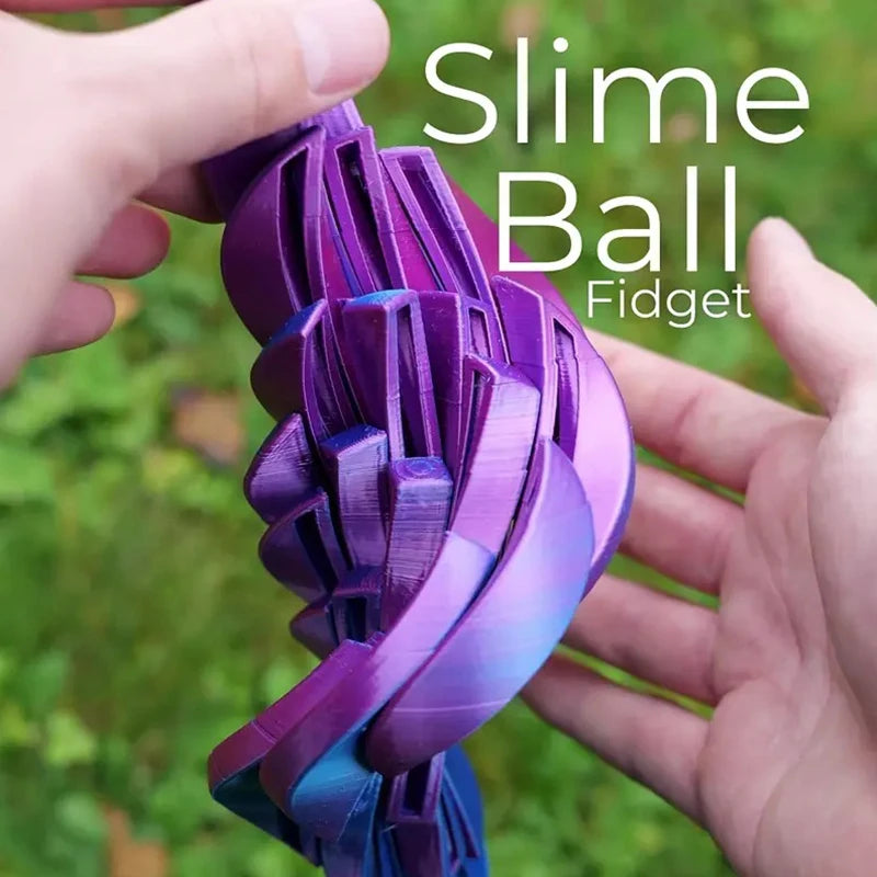 Slime Ball Fidget Toy 3D Printed Twistsphere Fidget Toy Gear Liquid Flow Ball With Rotating Design Anxiety Relief Toys For Offic Peaceful Pleasures Health and Wellness