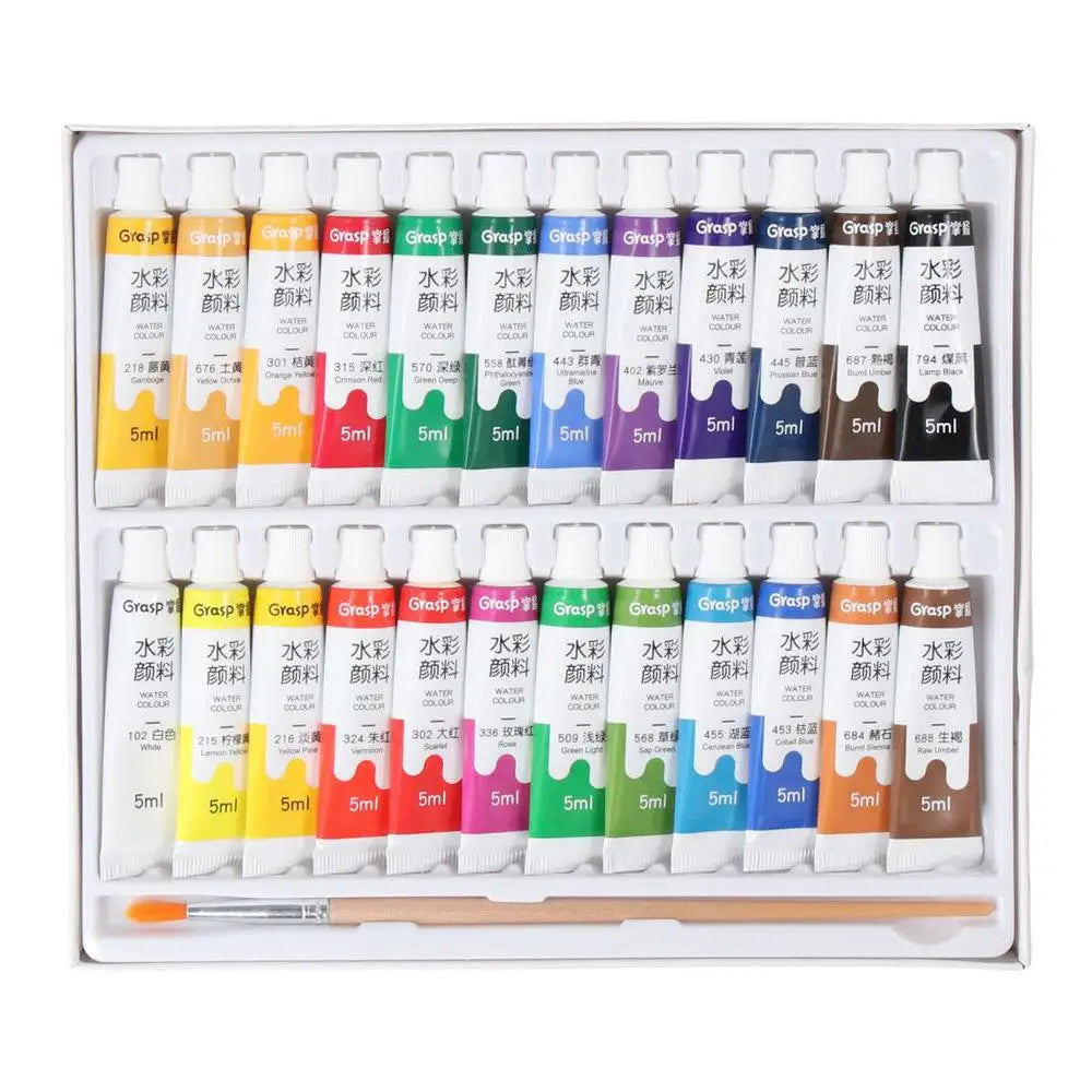 Watercolor Paint Tubes Set | 12–36 Vibrant Colors | 5ml Tubes