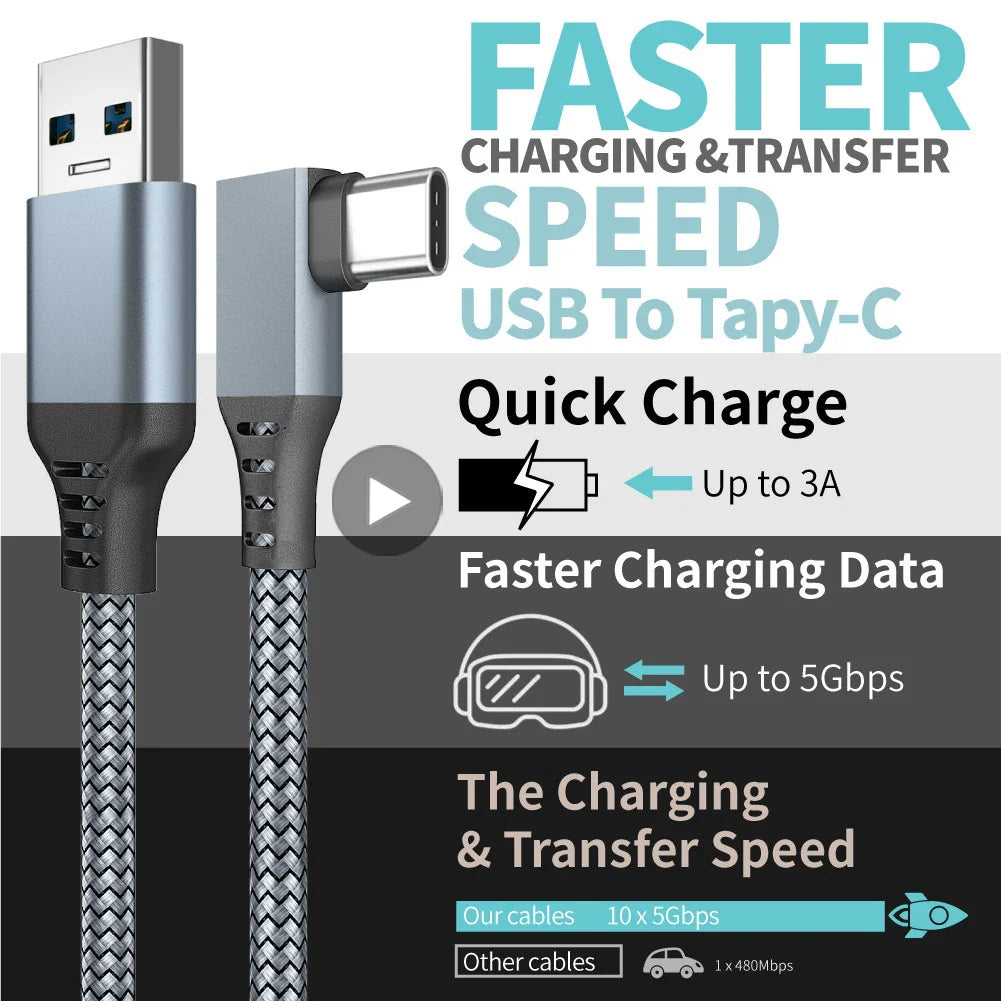 5M USB-A to USB-C VR Link Cable for Meta Quest 2 | 5Gbps