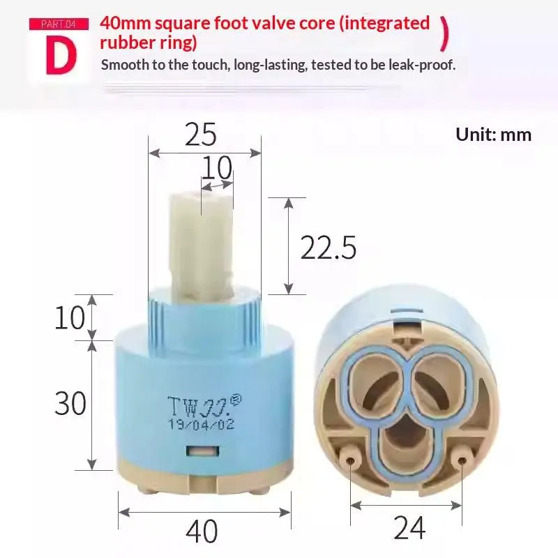 Ceramic Disc Cartridge for Mixer Faucet 35mm & 40mm
