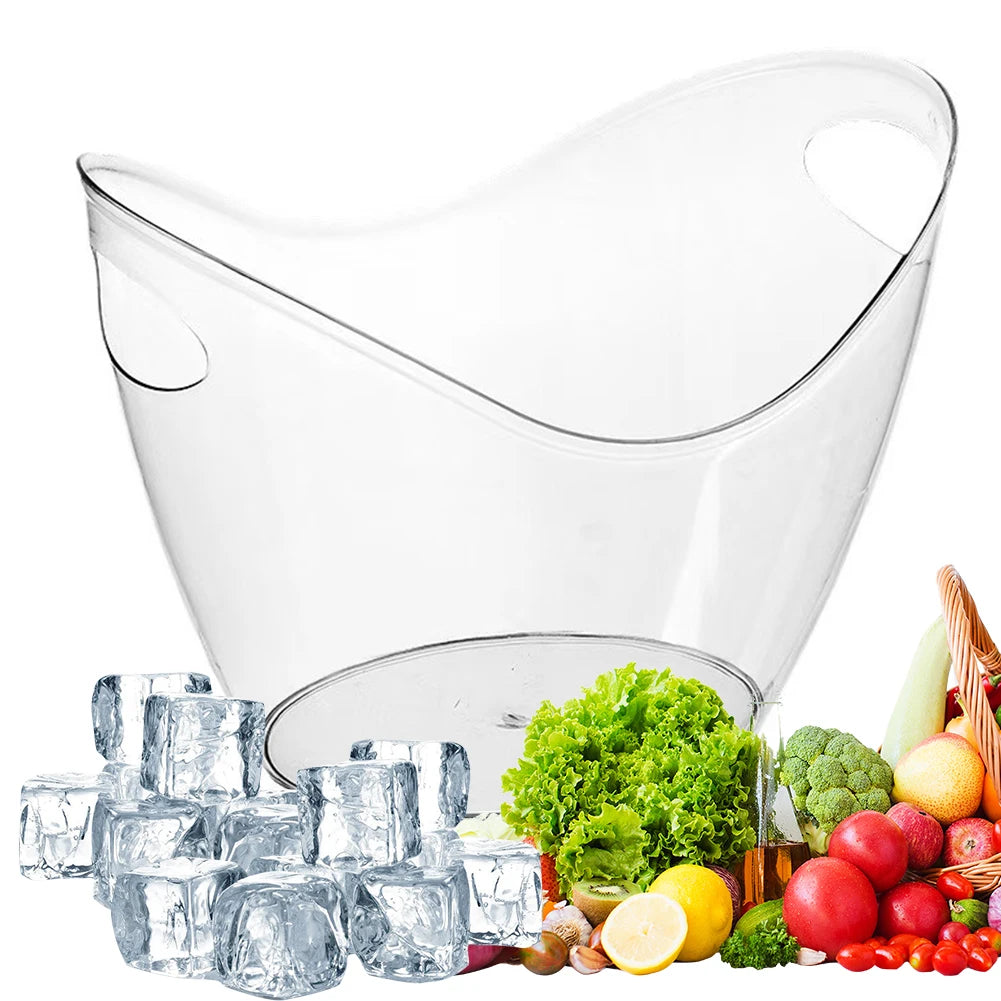 3.5L Acrylic Ice Bucket with Handle for Wine & Champagne Peaceful Pleasures Health and Wellness United States