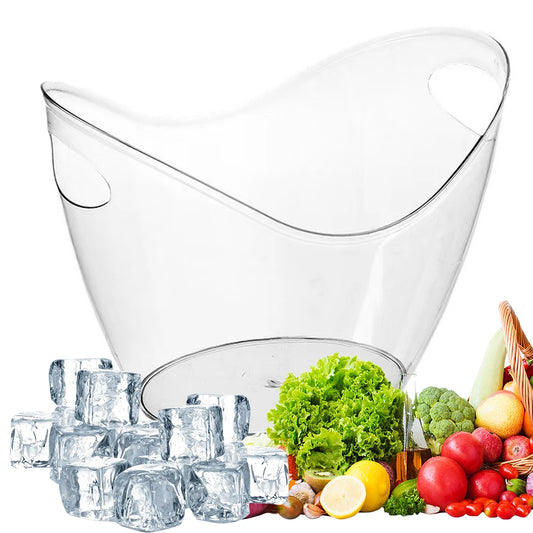 3.5L Acrylic Ice Bucket with Handle for Wine & Champagne Peaceful Pleasures Health and Wellness United States