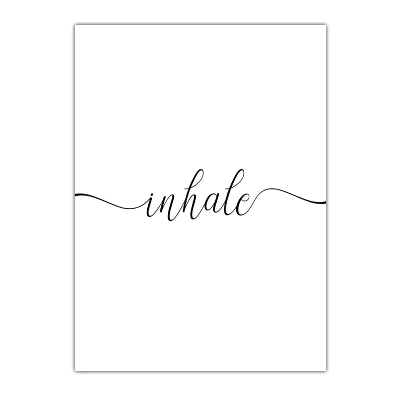 Inhale Inspirational Canvas Wall Art | Minimalist Yoga Decor Canvas Wall Art Peaceful Pleasures Health and Wellness 01 20x25cm No Frame China Mainland