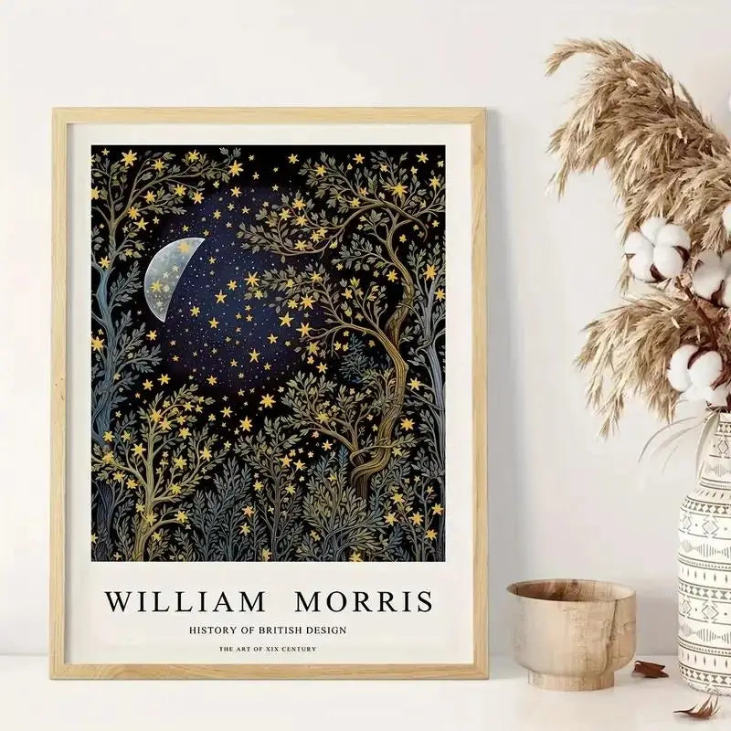 Moon Starry Sky Forest Canvas Wall Art Print | Home Decor