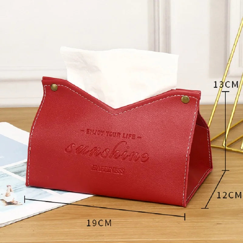Solid Color Leather Tissue Box Multi-Purpose Napkin Storage for Living Room Dining Room Environmentally Friendly Creative Home D Peaceful Pleasures Health and Wellness