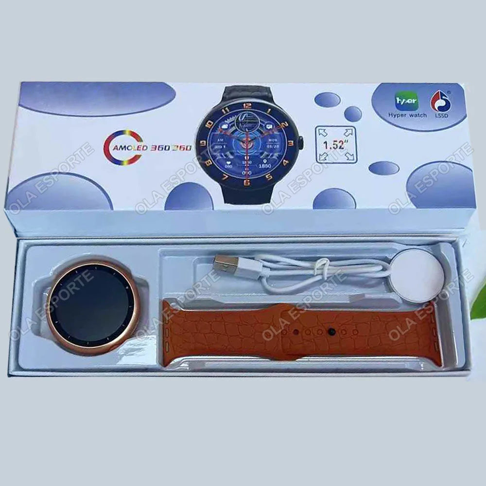 7 in 1 Strap Smart Watch Sports Watch Men Women AMOLED Screen GPS Bluetooth Calls Waterproof SmartWatch for Android IOS 2026 New Peaceful Pleasures Health and Wellness Brown 1Strap