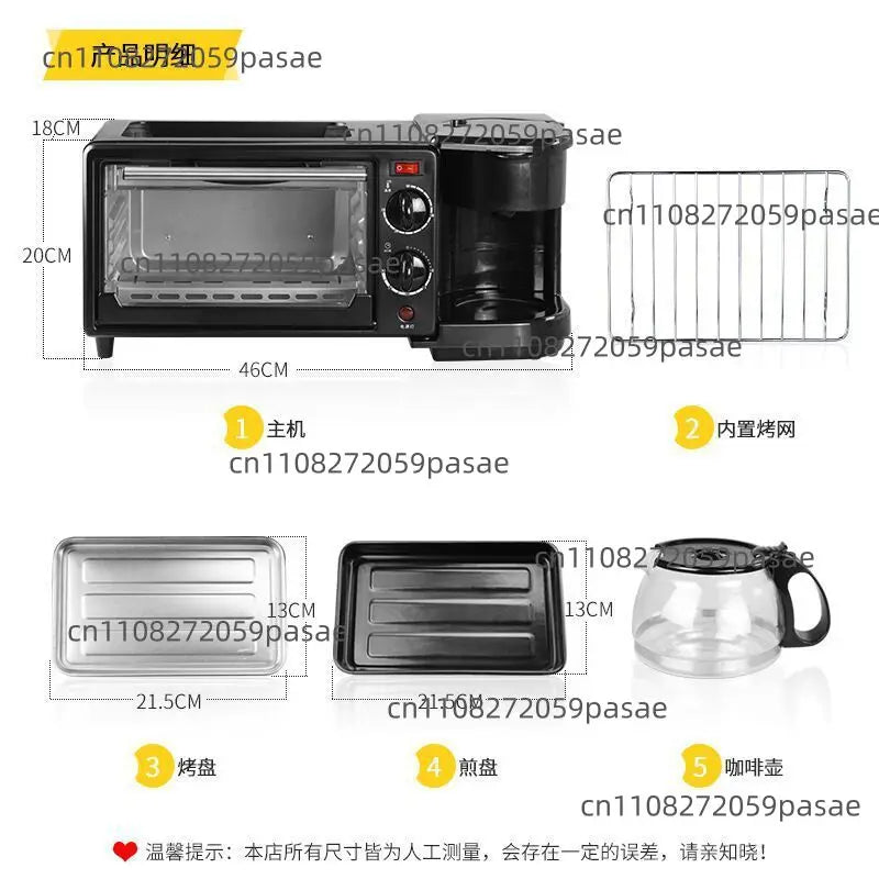 3-in-1 Breakfast Station – Oven, Coffee Maker & Grill | 600W