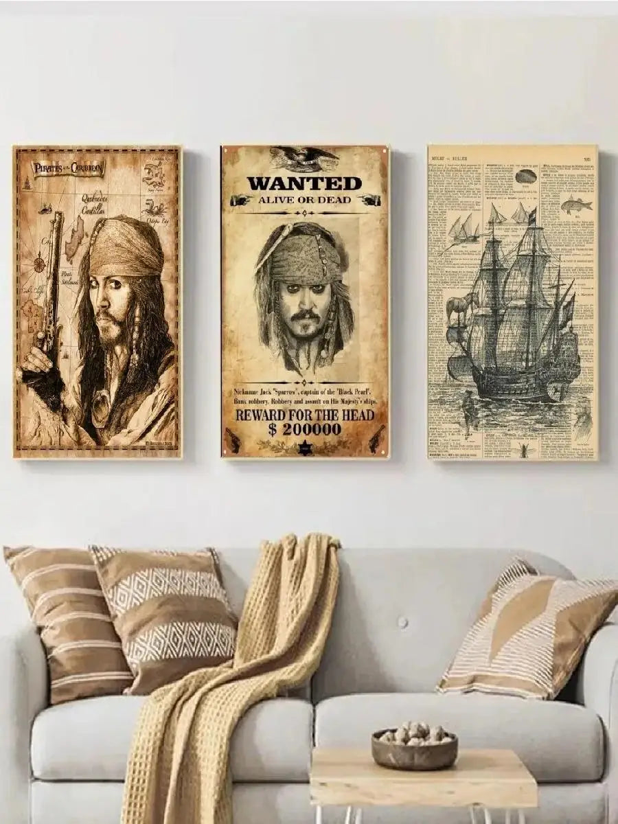 Pirates of the Caribbean Canvas Wall Art Poster – Unframed