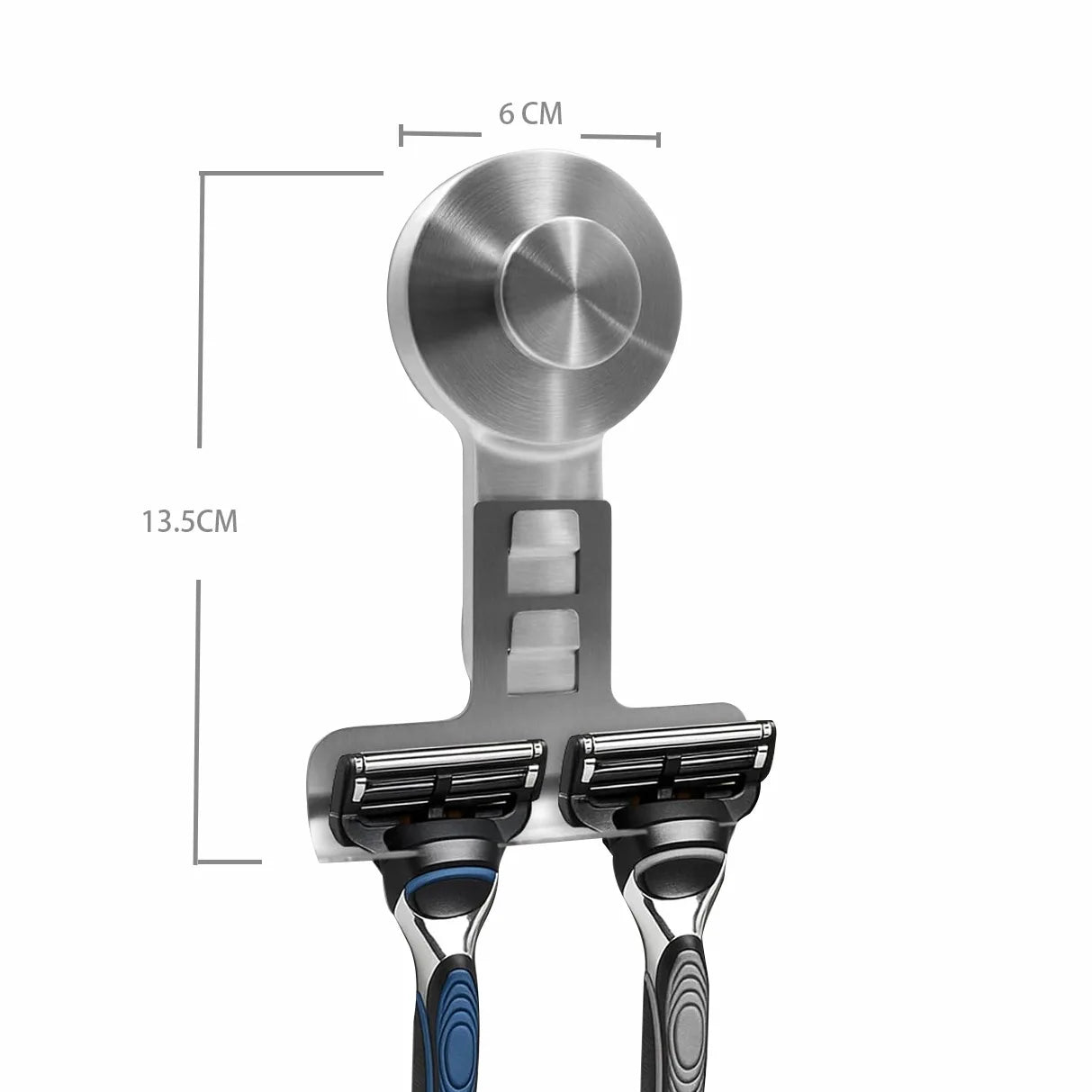 3-Hook Suction Cup Razor Holder for Shower – Stainless Steel Shower Razor Holder Peaceful Pleasures Health and Wellness Long-Silver