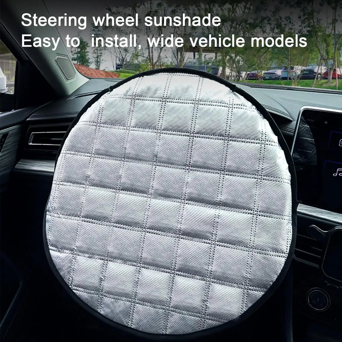43CM Universal Steering Wheel Sun Shade Cover – UV Blocking
