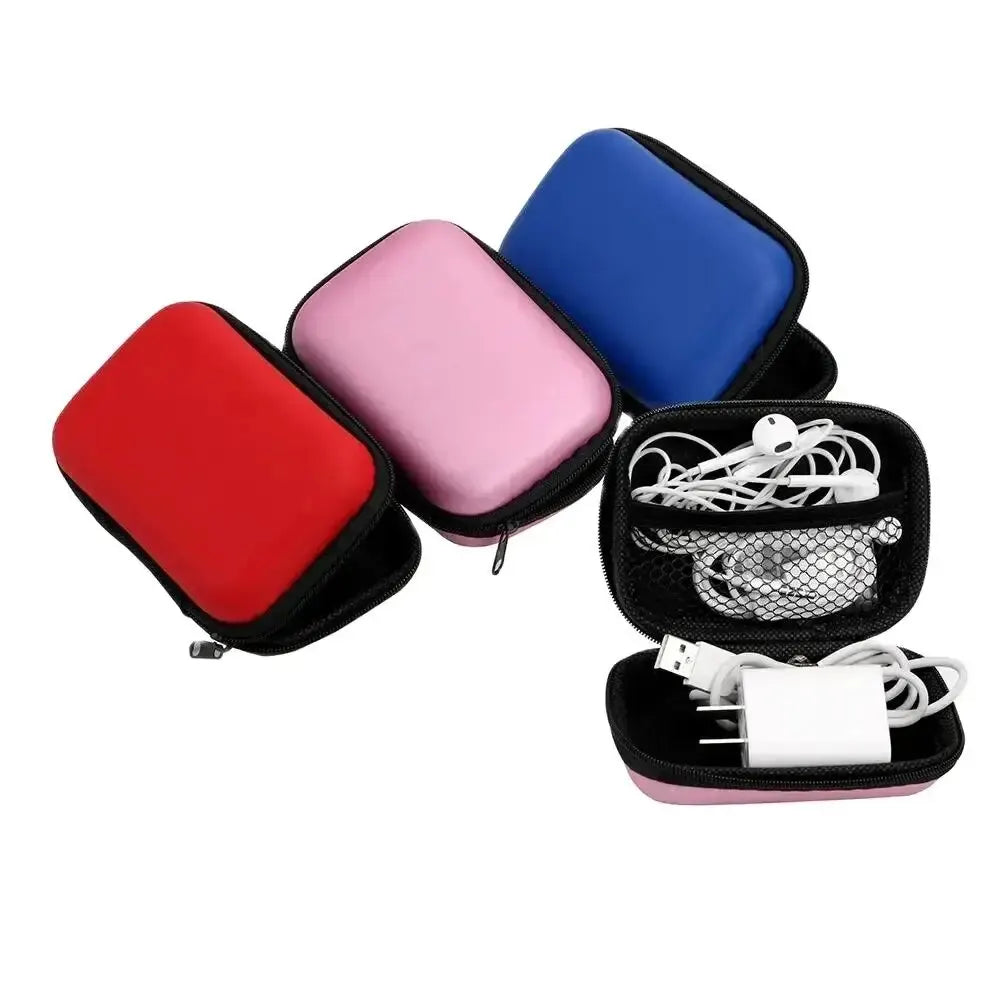 Portable PU Zipper Travel Cable & Electronics Organizer Bag