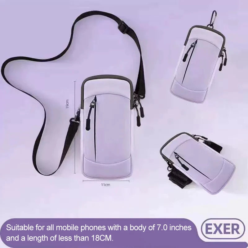 Running Bag For Phone arm Bag for Phone Mobile phone Armband Cell Phone Bag for running sports Armband for phone for running bag Peaceful Pleasures Health and Wellness purple with strap