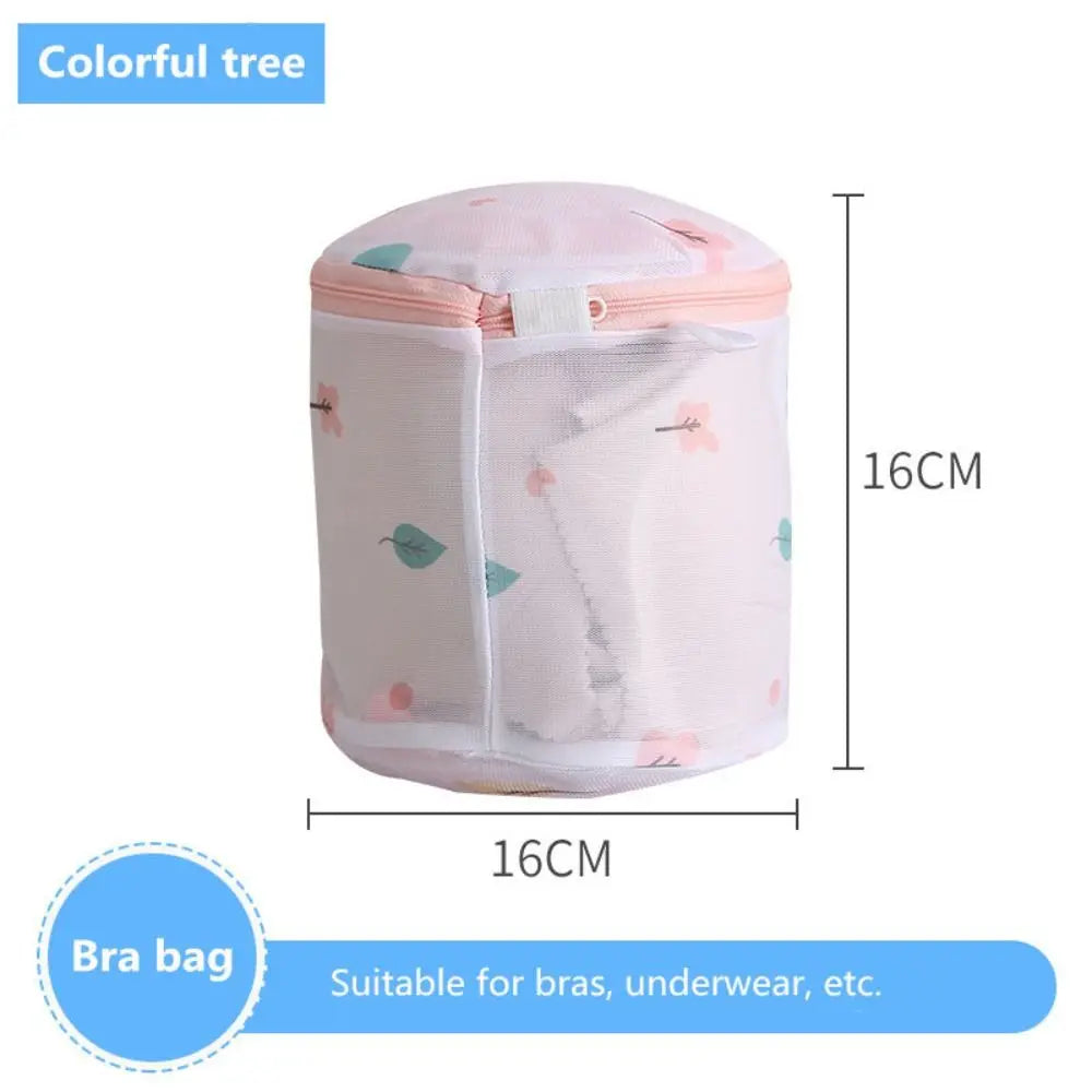 New Colorful Small Tree Laundry Bag Sock Zippered Bra Storage Bags Mesh Polyester Underwear Care Bra Peaceful Pleasures Health and Wellness 16x16cm