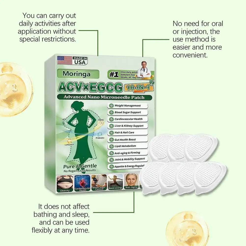 Moringa Nanos Microneedles Painless For Men Women Non-Invasive Painless Application For Weight Management Body Firming 0.22mm Peaceful Pleasures Health and Wellness