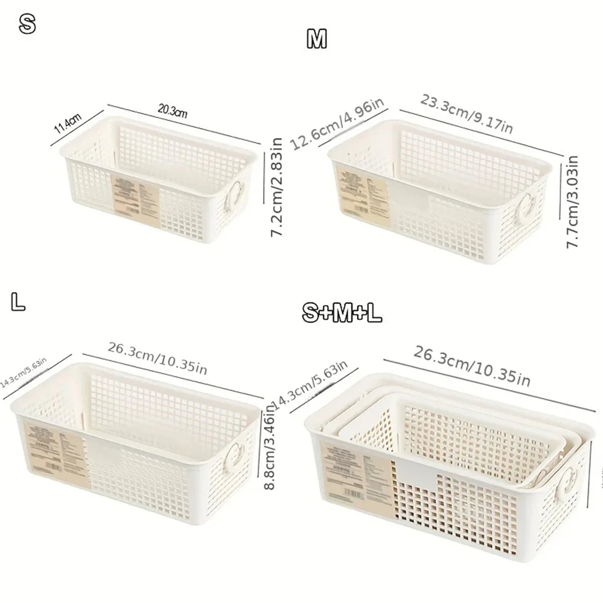 1 Piece Desktop Dual-Ear Storage Basket Snack Organizer with Hollow Rectangular Basket Plastic Storage Box Peaceful Pleasures Health and Wellness
