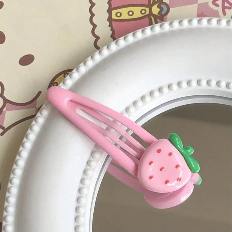 4-Pack Pink Strawberry Cute Hair Clips – Gentle Hold for Bangs & Side Hair Hair Clip Peaceful Pleasures Health and Wellness